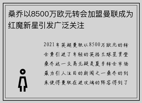 桑乔以8500万欧元转会加盟曼联成为红魔新星引发广泛关注 桑乔以8500万欧元转会加盟曼联成为红魔新星引发广泛关注